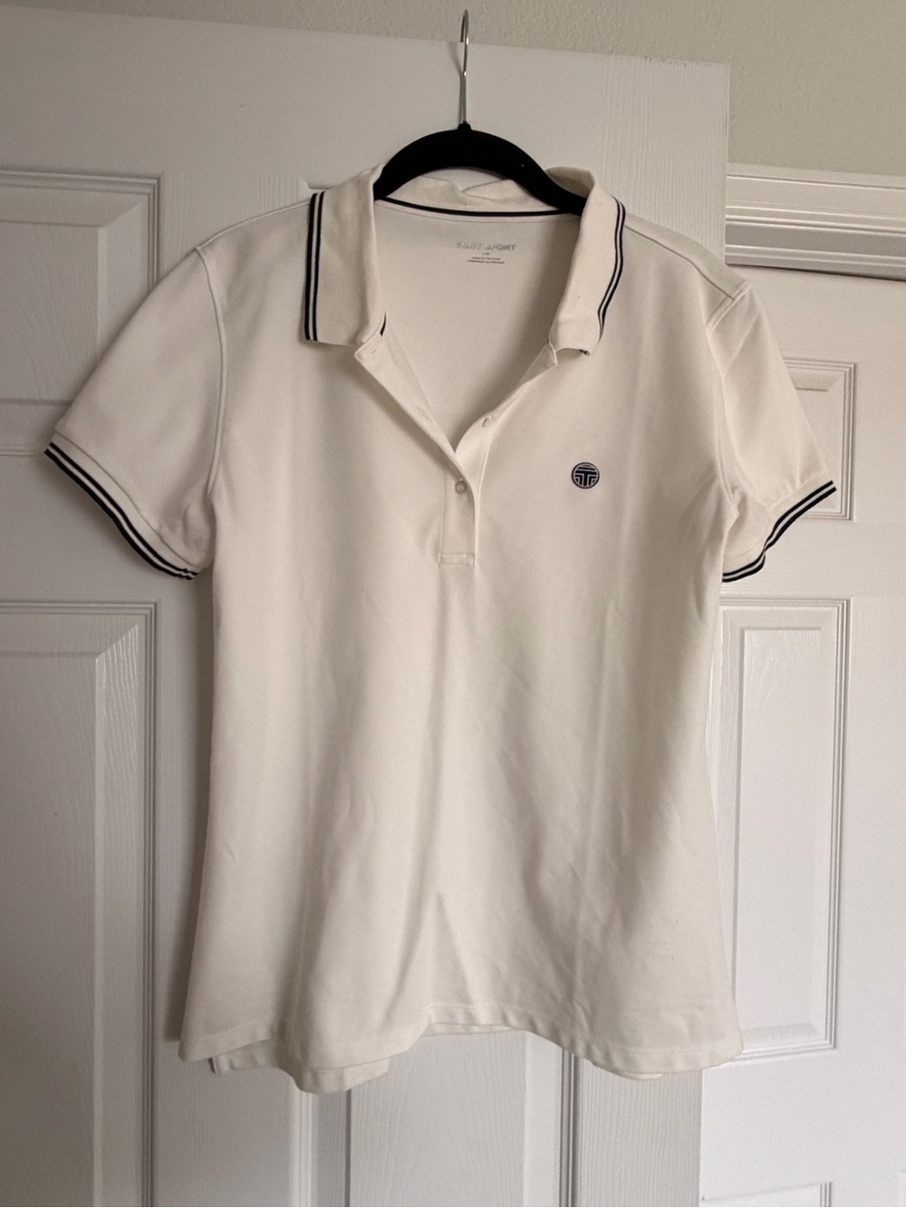 Tory Sport White Polo with Navy Trim